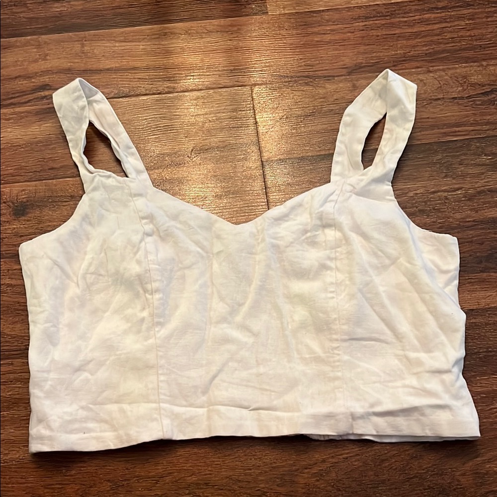 A New Day Cream Sleeveless Crop Tank Top